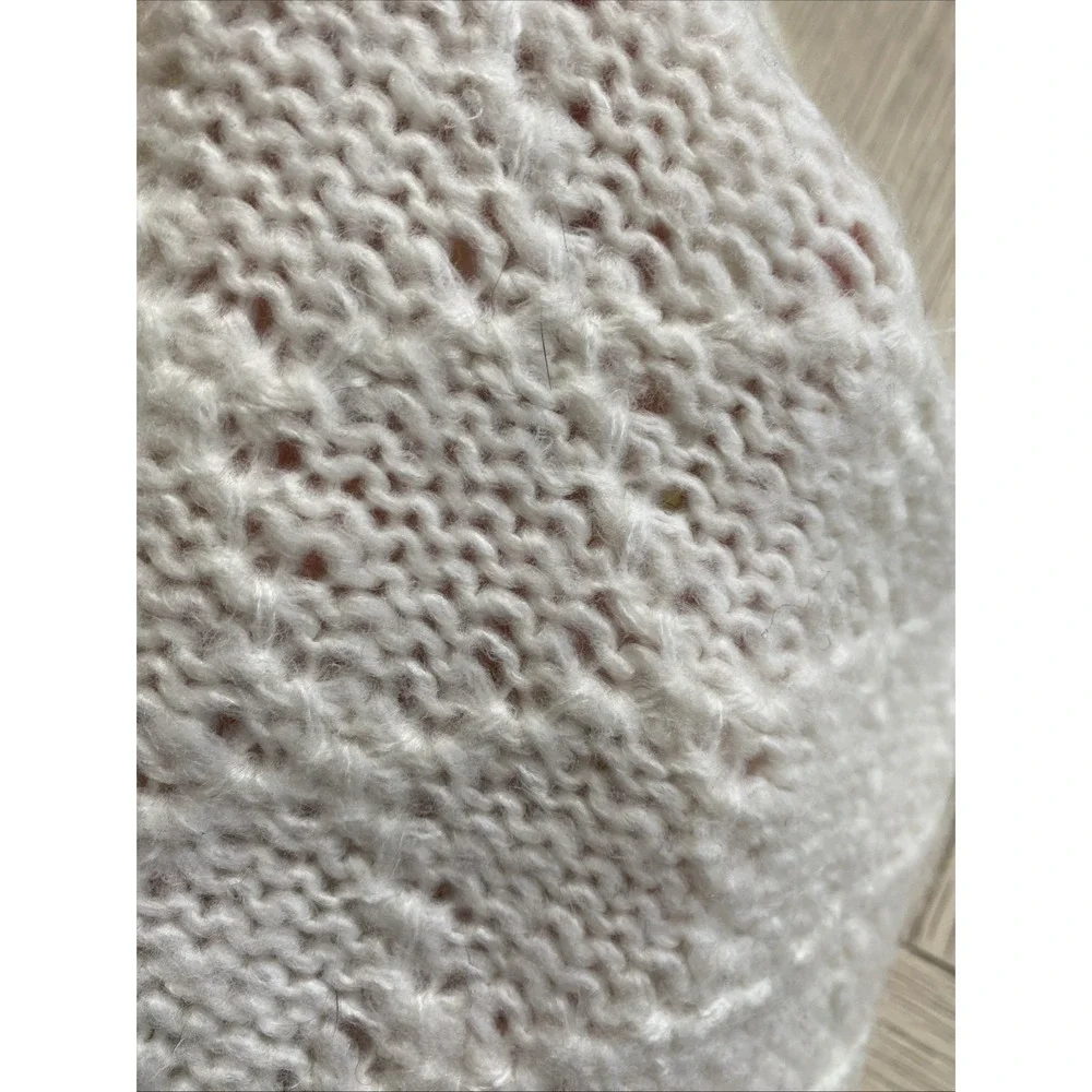 Wooden Ships Pullover Cream Diamond Textured Knit Sweater M/L